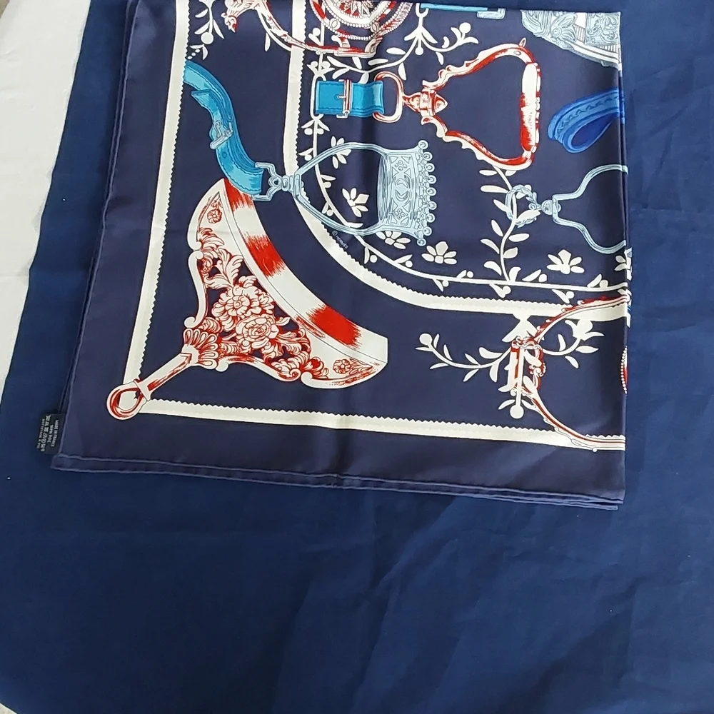HERMÈS _ PARIS ETRIERS Multicolored Silk Scarf - Picture 10 of 15
